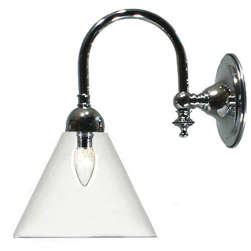 Loxton Cone Clear Glass Wall Light - Chrome