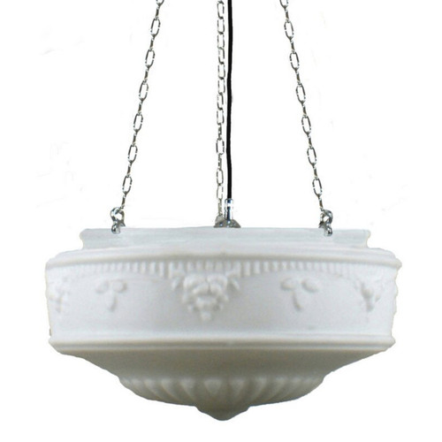 Senator Matt Opal Glass Triple Chain Pendant - Chrome