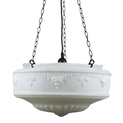 Senator Matt Opal Glass Triple Chain Pendant - Patina