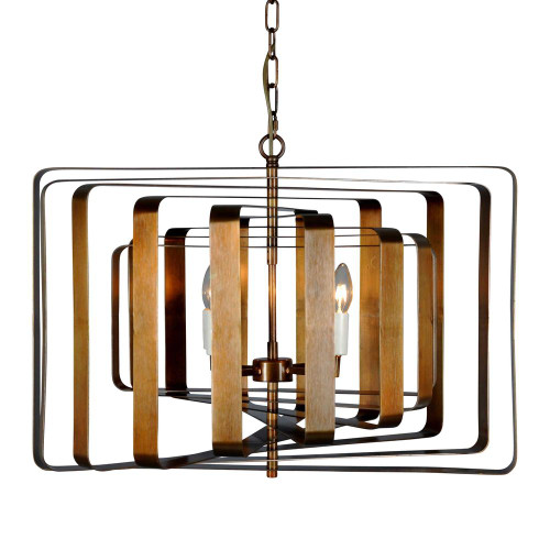 Braxton 4 Light Spinning Brass Pendant Light