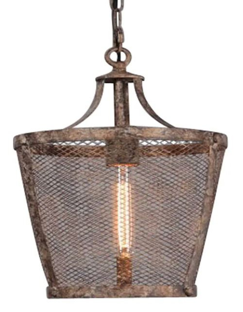 Bergamo Brown Metal Pendant Light - Large 