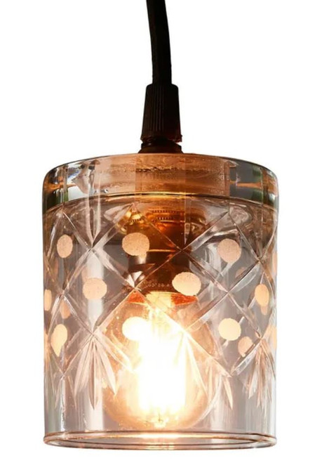 Ambrose Circle Diamond Hand Cut Glass Pendant Light