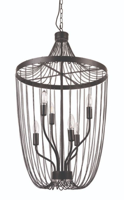 Thalia Black Chain 6 Light Pendant Light 