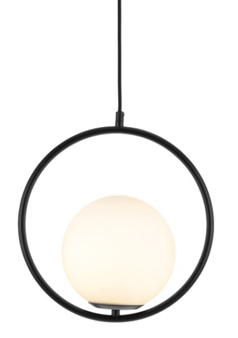 Zenith Matt Black Glass Ball Pendant Light