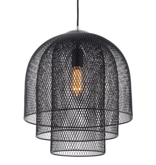 Payton 3 Tier Black Wire Mesh Pendant Light
