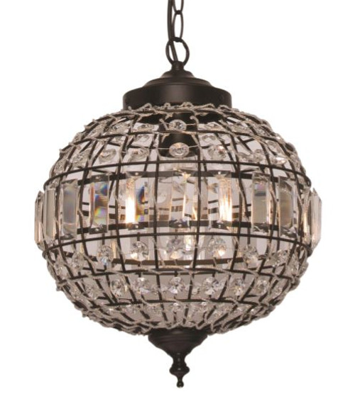 Isabella 1 Light Black Pendant Light