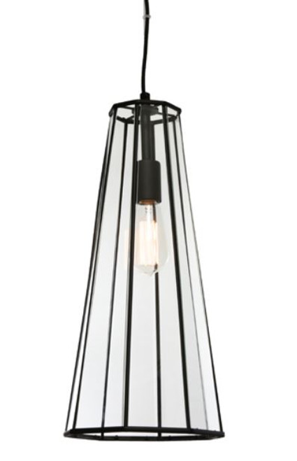 Zerra 1 Light Black Pendant Light