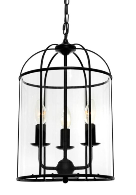 Coakley 3 Light Black Curved Bell Pendant Light