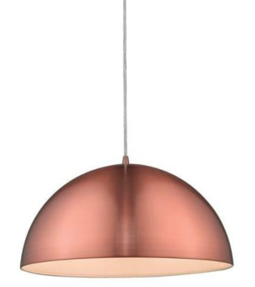 Luna Dome Brushed Copper Metal Pendant Light 