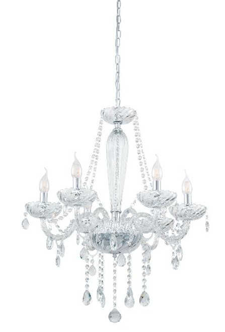 Basilano 6 Light Clear Glass Traditional Pendant Chandelier