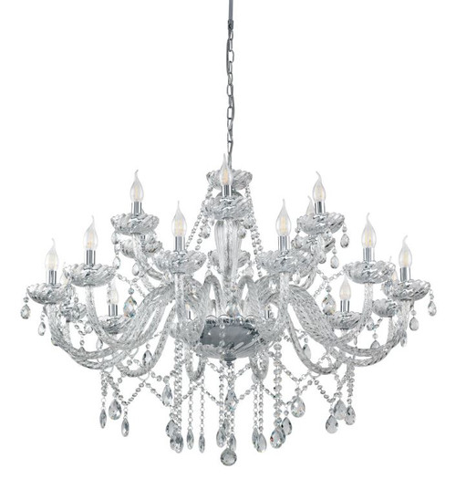 Basilano 18 Light Clear Glass Traditional Pendant Chandelier