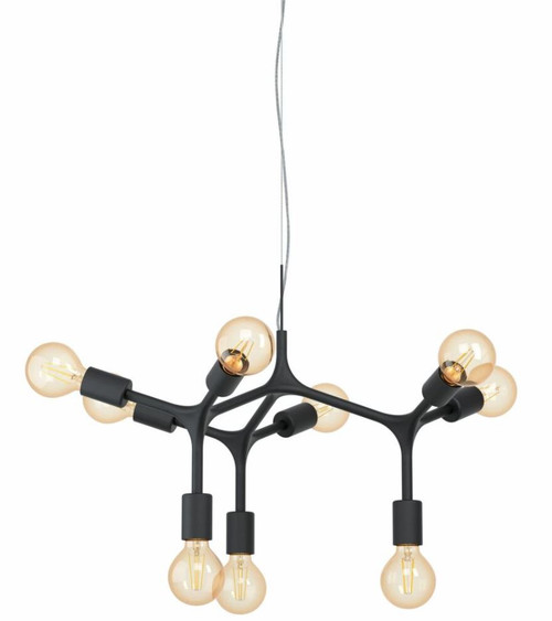  Bocadella 9 Light Black Steel Modern Pendant Light 