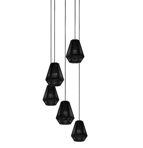 Chiavica 5 Light Nickel Nero Morrocan Pendant Light