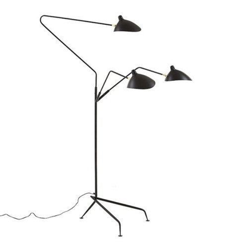 Three Arm Black Nordic Floor Lamp