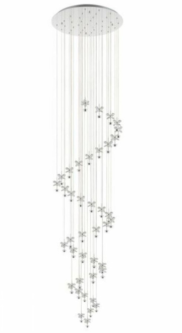 Pianopoli Chrome Crystal Spiral Pendant Chandelier