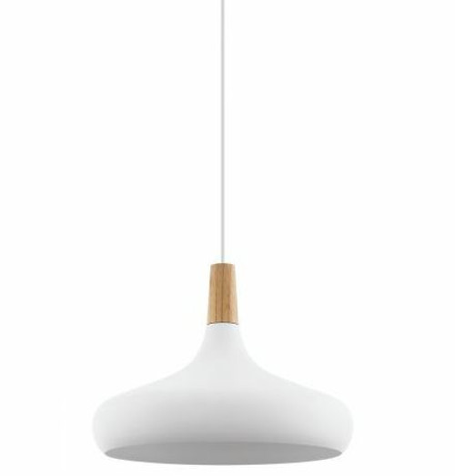  Sabinar Timber Top White Pendant Light 