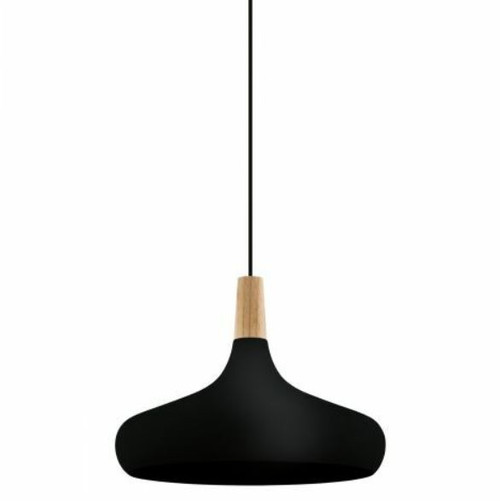  Sabinar Timber Top Matt Black Pendant Light 