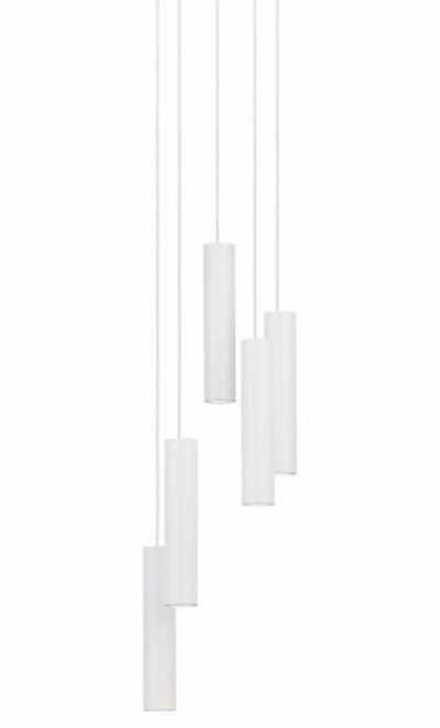 Terrasini 5 Light Cylinder White LED Cluster Pendant Light
