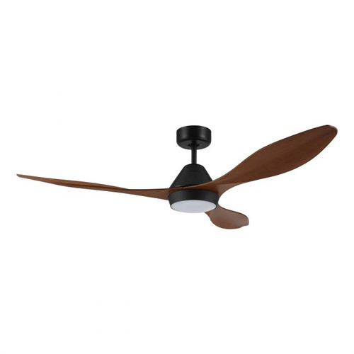 Nevis 52" DC Ceiling Fan with LED Light - Teak and Black