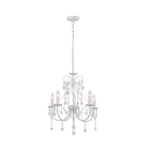 Renee Clear Crystal White Chandelier