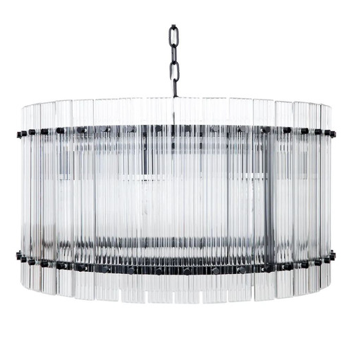 Paloma Drum Black Clear Pendant Chandelier