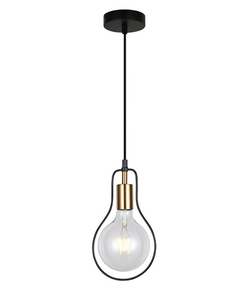 Karvina Pear Black Wire Industrial Pendant Light