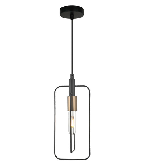 Karvina Rectangle Black Wire Industrial Pendant Light