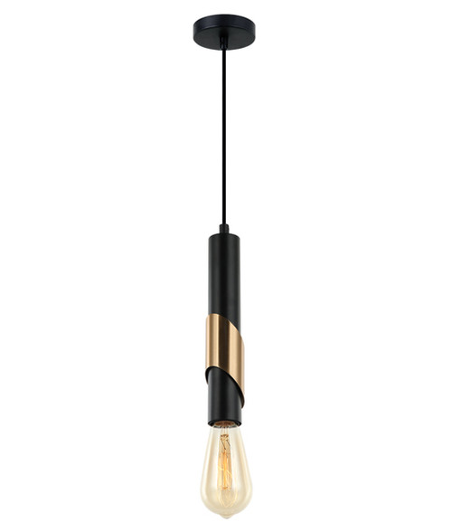 Novy Black Brass Diagonal Tube Pendant Light