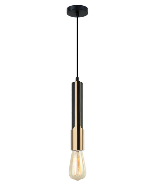 Novy Black Brass Vertical Tube Pendant Light