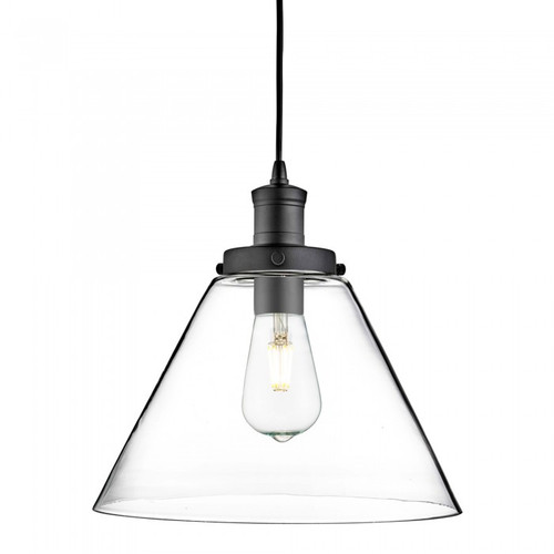 Clifford Cone Black Glass Pendant Light