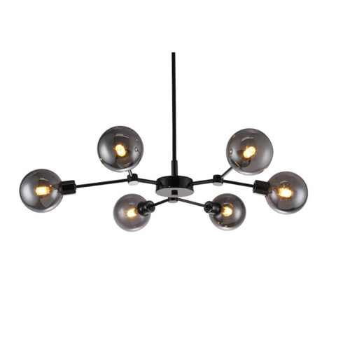 Grette 6 Lights Black Chrome Modern Pendant Light