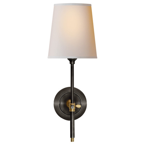 Bryant Bronze and Brass with Natural Paper Shade Wall Sconce