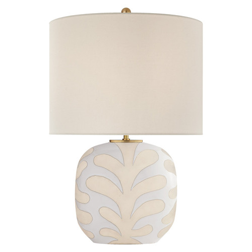 Parkwood Medium Natural Bisque & New White with Linen Shade Table Lamp