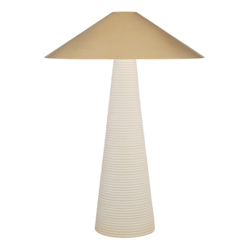 Miramar Porous White with Antique Brass Shade Table Lamp