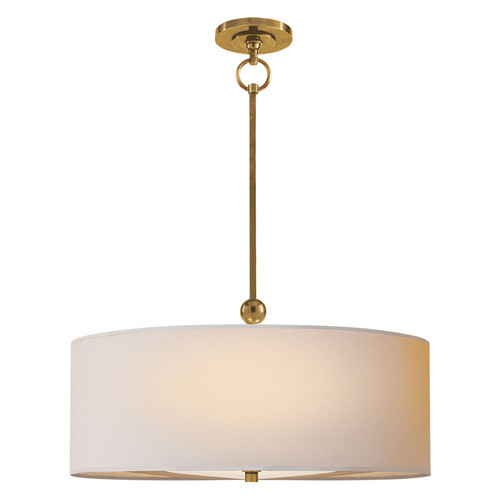 Reed Drum Brass with Natural Paper Shade Pendant Light