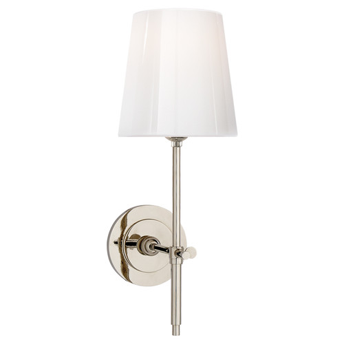Bryant Polished Nickel White Glass Shade Wall Sconce