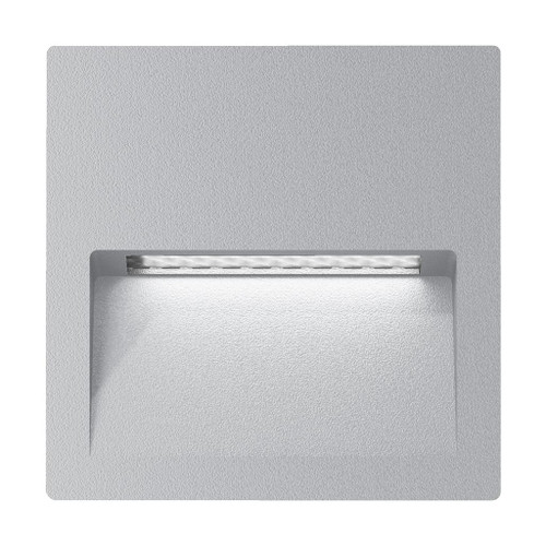 Zeth Square Silver 240V  Recessed LED Step Light