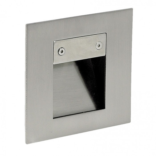 Recessed Square Satin Chrome LED Deflector Step Light