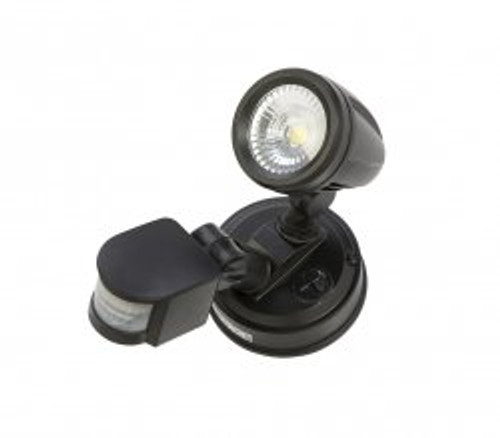 Melo 1 Light Black Adjustable LED Security Light with Sensor