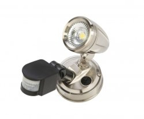 Melo 1 Light Polished Aluminum Adjustable LED Security Light with Sensor