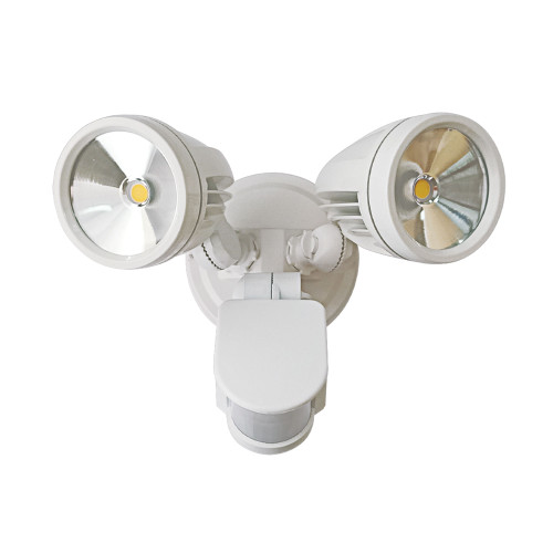 Escort White Twin Head LED Security Light with Sensor