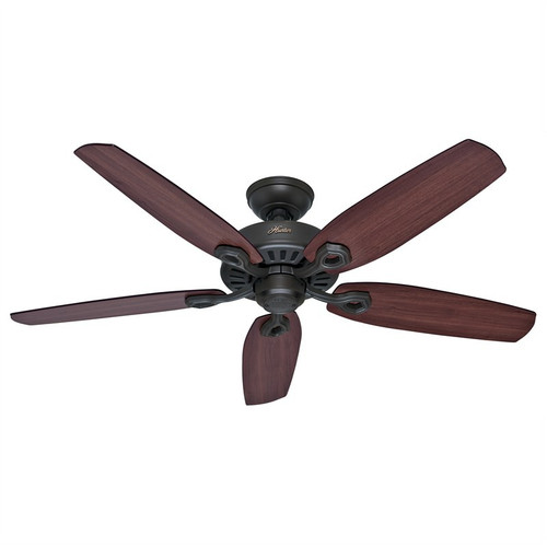 Builder Elite 52" New Bronze with Brazilian Cherry/Yellow Walnut Blades Ceiling Fan