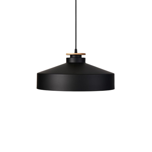 Lyra Wide Black Industrial Pendant Light