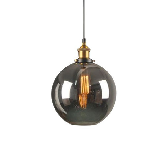 Isla Round Smoke Grey Glass Pendant Light