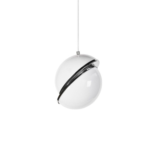 Maya Moon Nickel and Opal White Pendant Light