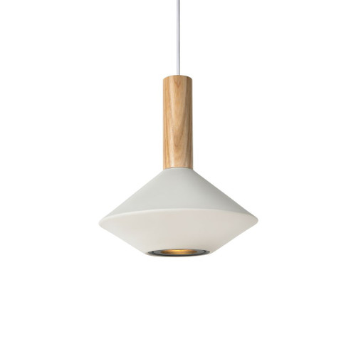 Moran Torch White Wood Top Pendant Light - Large