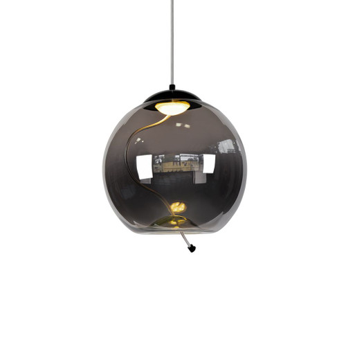 Nora Round Smoke Glass Pendant Light - Medium