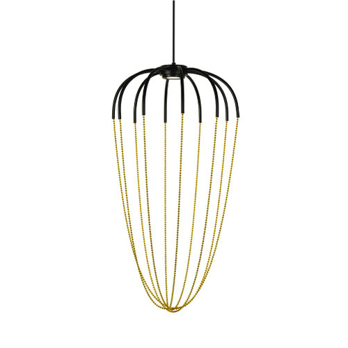 Tara Black Gold Beaded LED Pendant Light - Large