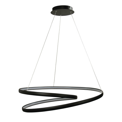 Spiral Black LED Pendant Chandelier