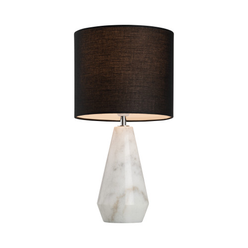 Lewisville Marble Base with Black Linen Shade Table Lamp
